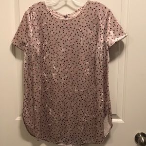 Floral rose velour/ velvety top blouse